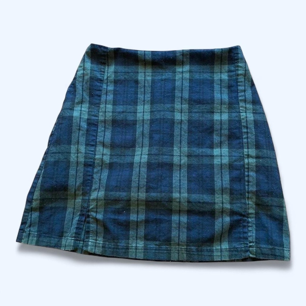 Plaid Blue and Green Women's Skirt